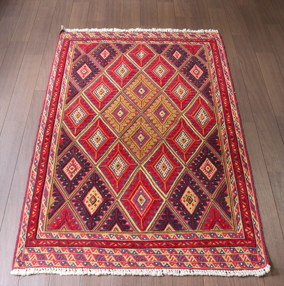 アフガンキリム アフガニスタン　ミシュワニ131×80cm Mishwani Rug 細かなスマックとパイル織り