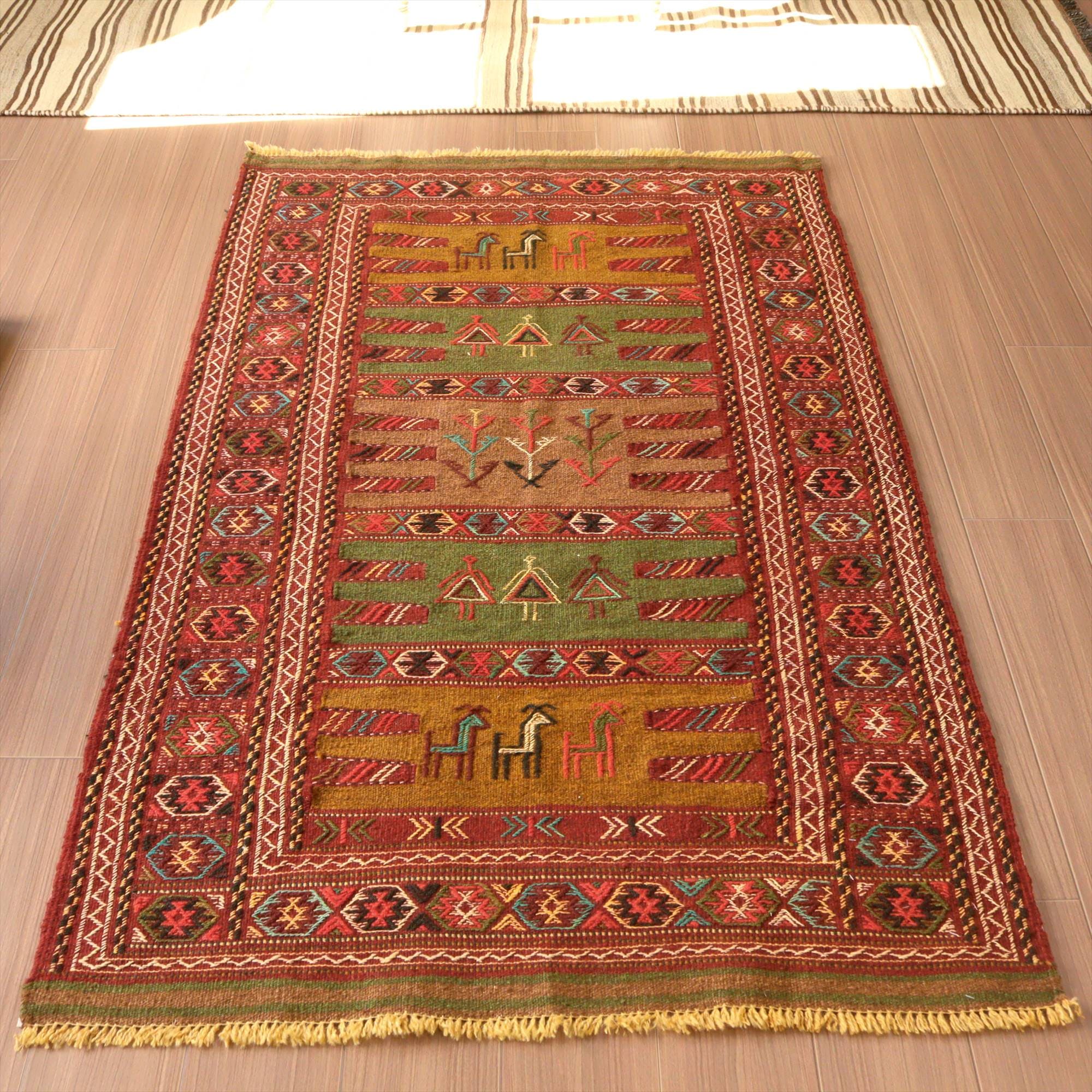 グチャン イランの手織りキリム173×103cm 幾何学モチーフ