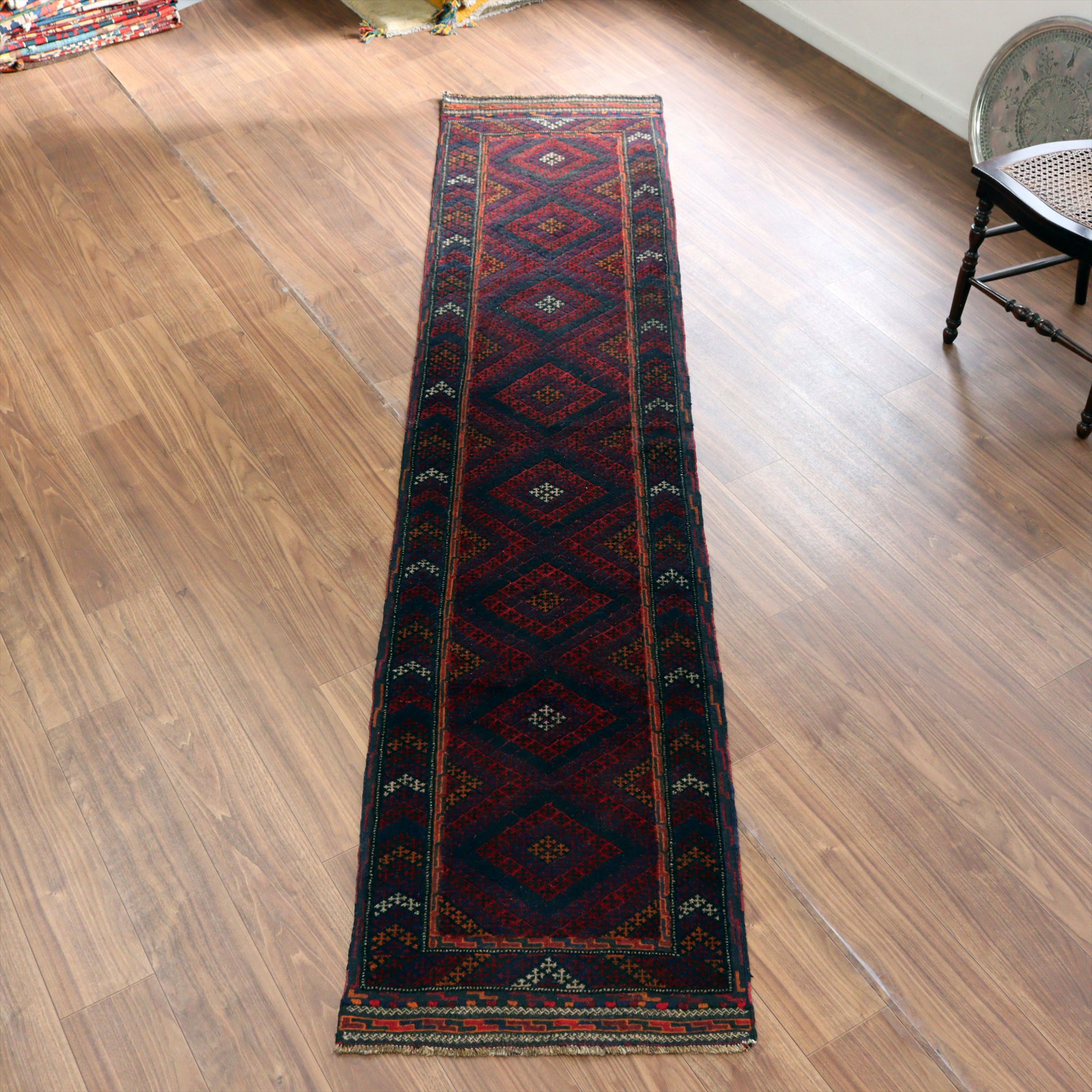 オールドキリム アフガニスタン ミシュワニ284×61cm 幾何学模様 細長サイズ