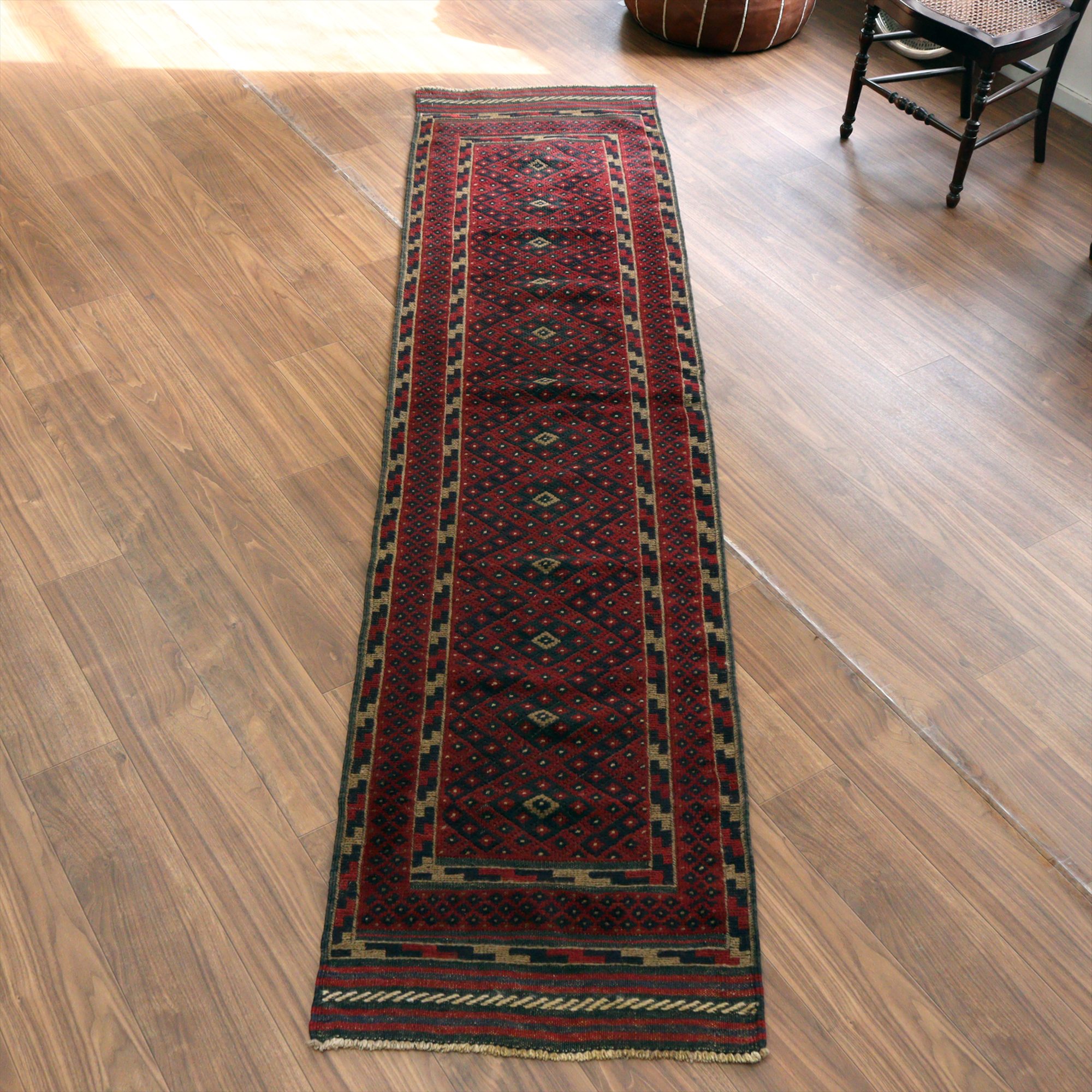 オールドキリム アフガニスタン ミシュワニ275×64cm 幾何学模様 細長サイズ