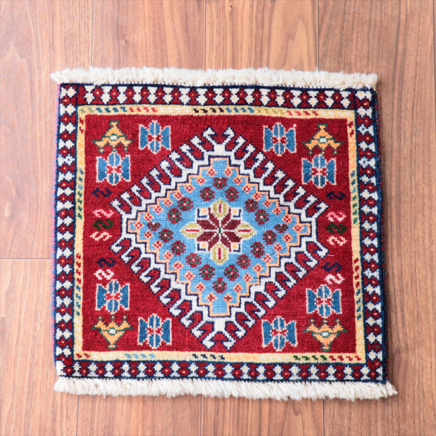 ヤラメ 手織りラグ　39×43cm<br> ミニサイズ /トライバルラグ