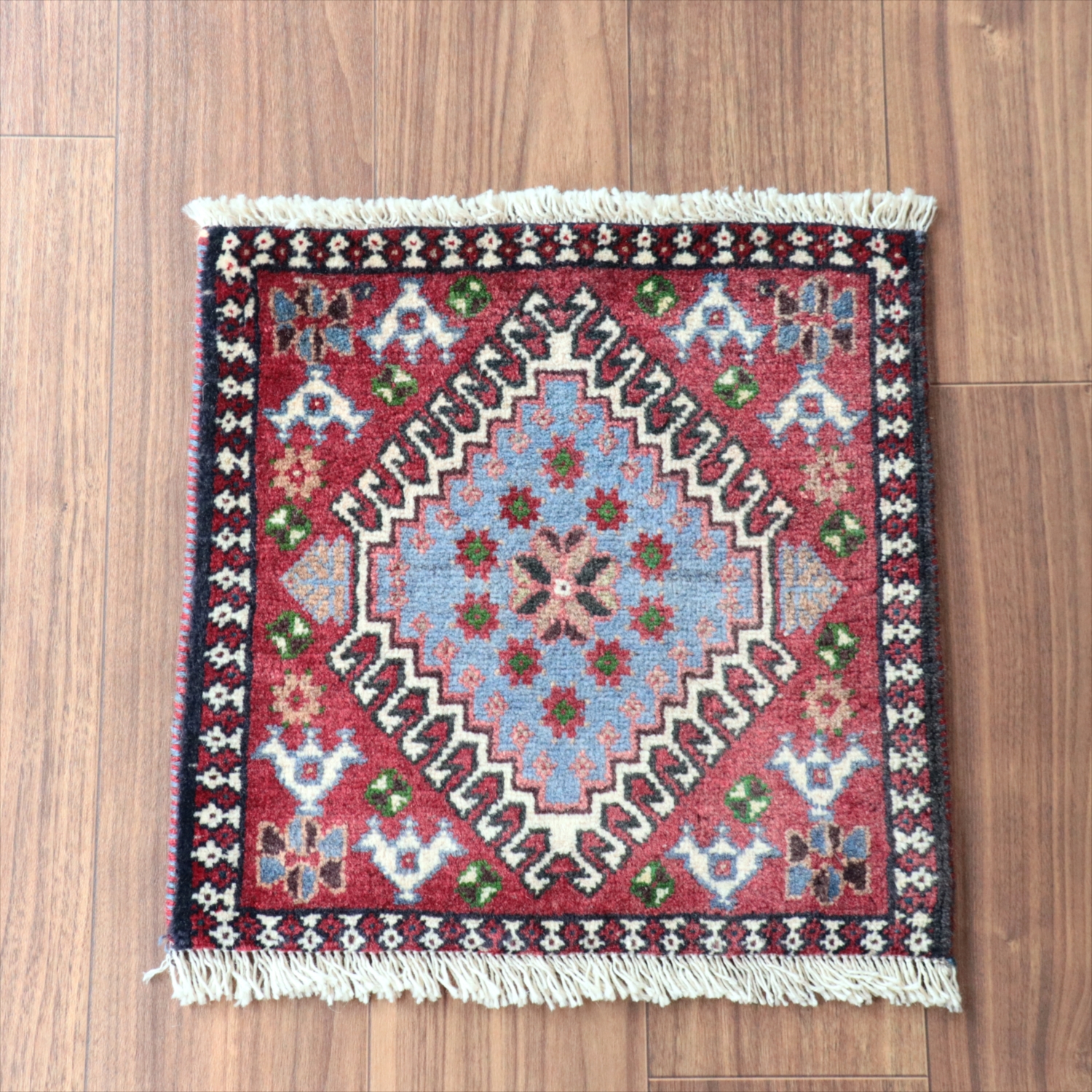 ヤラメ 手織りラグ　44×43cm<br> ミニサイズ /トライバルラグ