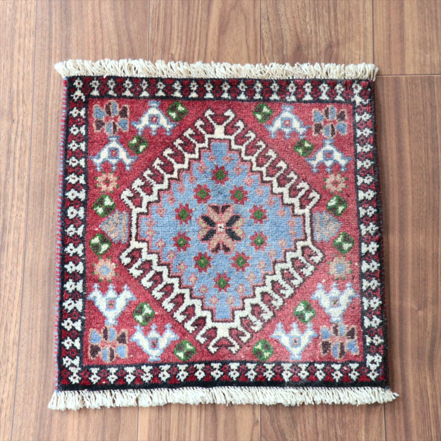 ヤラメ 手織りラグ　42×42cm<br> ミニサイズ /トライバルラグ