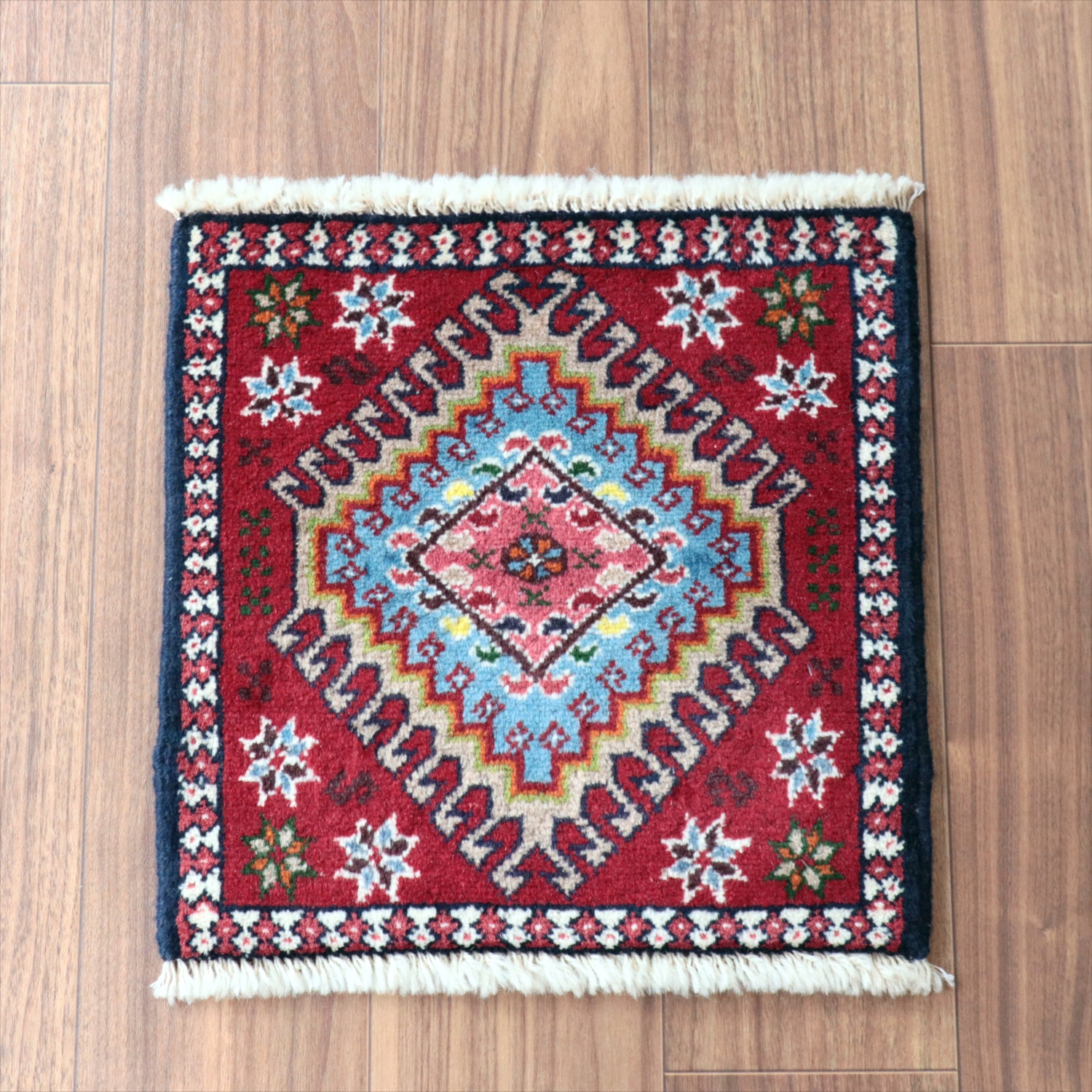 ヤラメ 手織りラグ　41×41cm<br> ミニサイズ /トライバルラグ