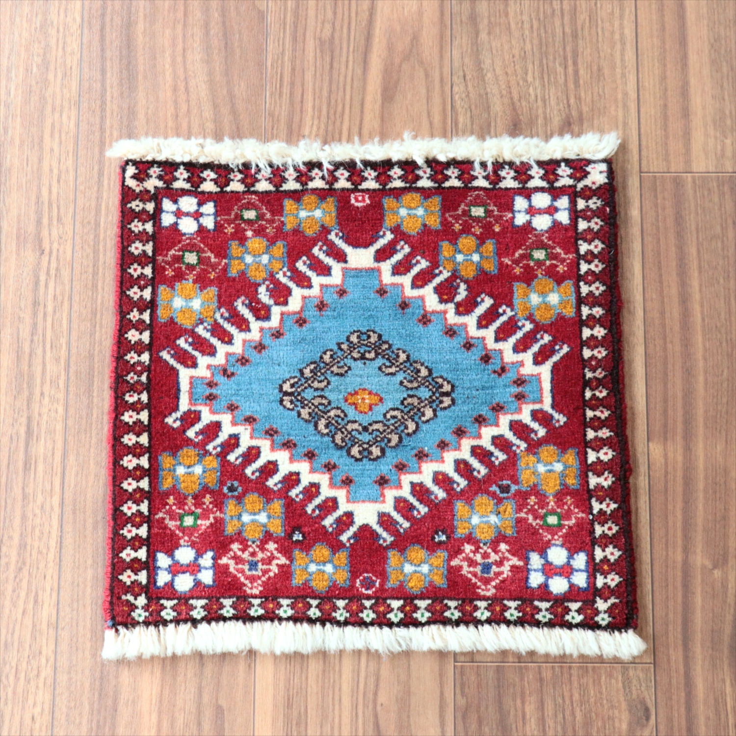 ヤラメ 手織りラグ　37×40cm<br> ミニサイズ /トライバルラグ