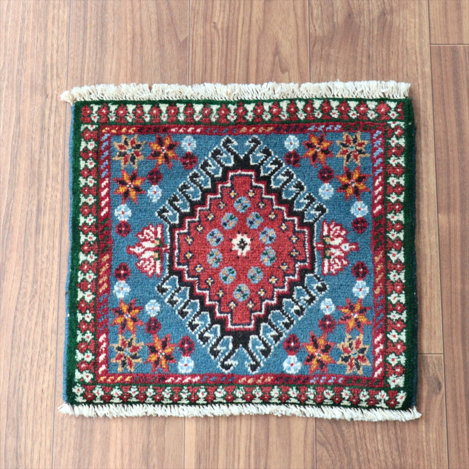 ヤラメ 手織りラグ　39×41cm<br> ミニサイズ /トライバルラグ