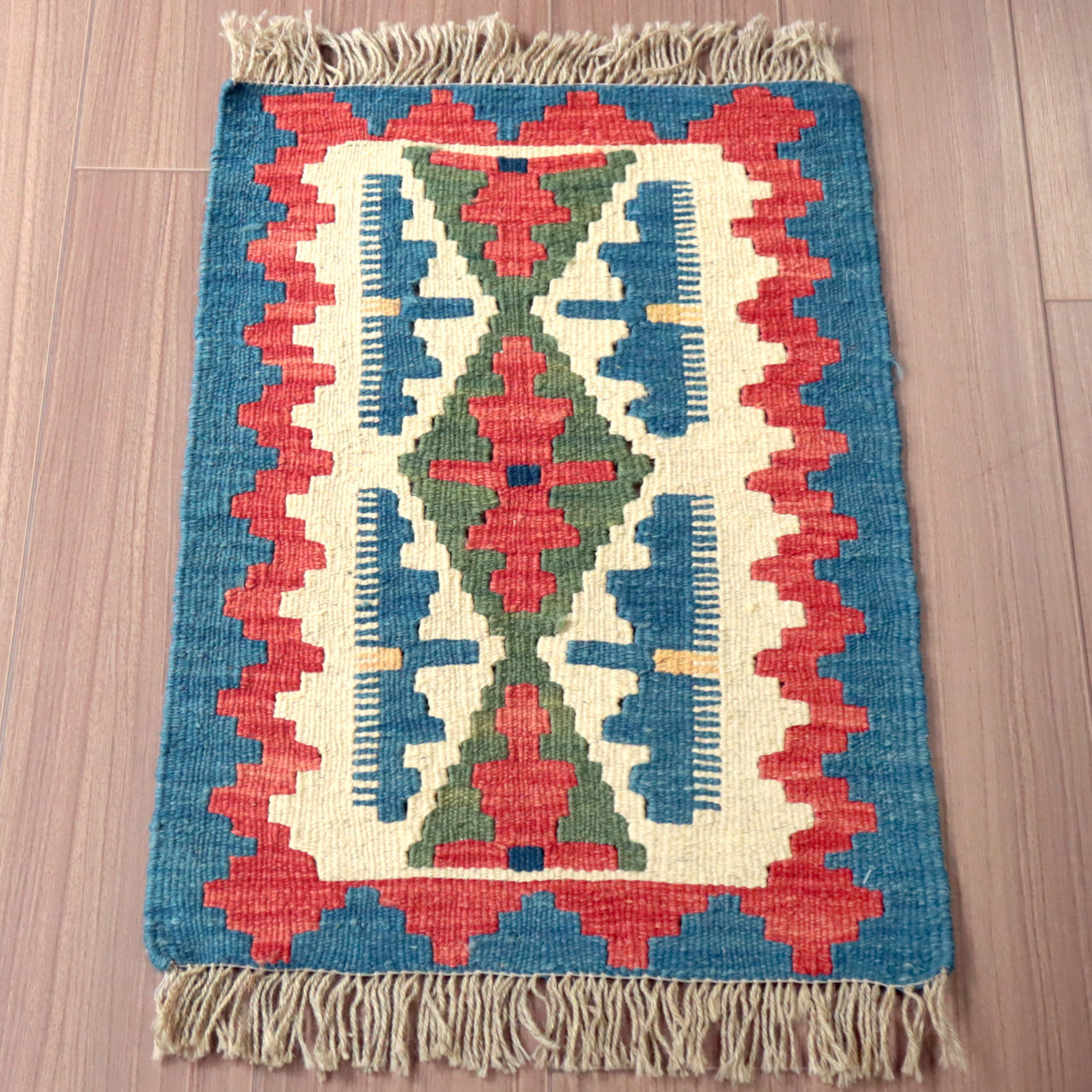 キリム カシュカイ族の手織りキリム61×42cmカラフルモチーフ