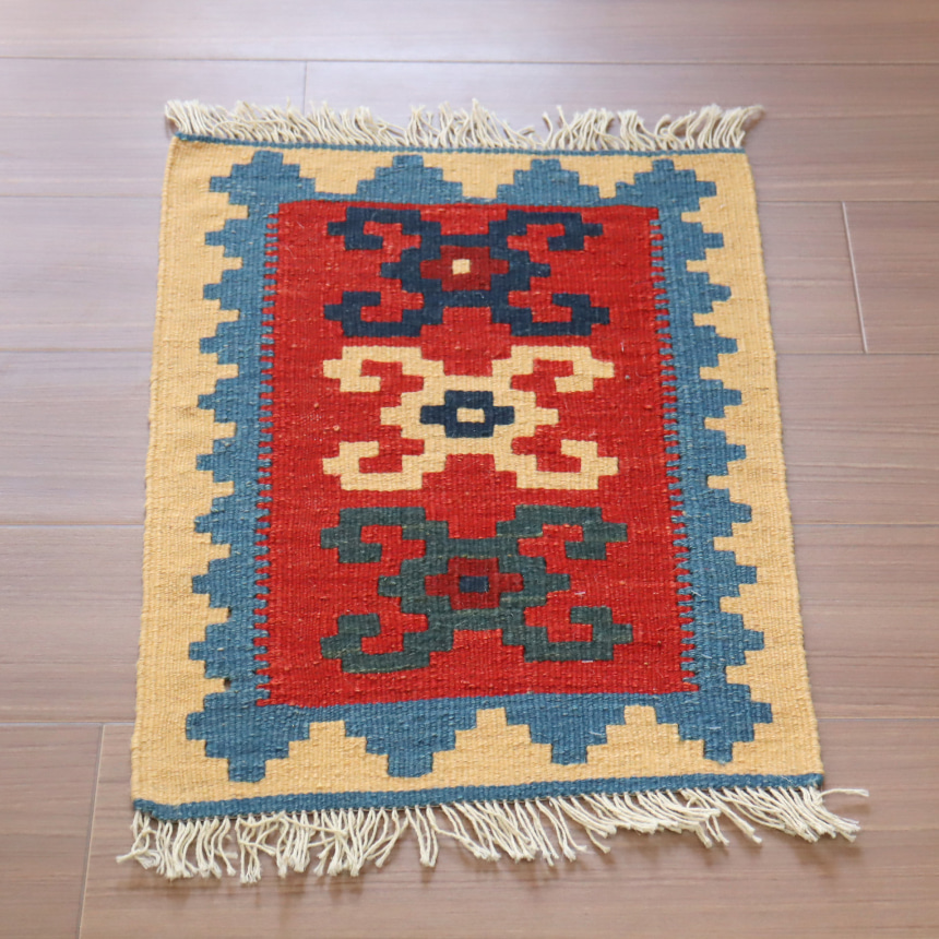 手織りキリム カシュカイ族 56x43cm ミニサイズ