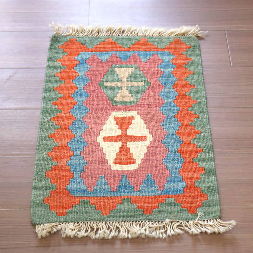 手織りキリム カシュカイ族 61x43cm ミニサイズ