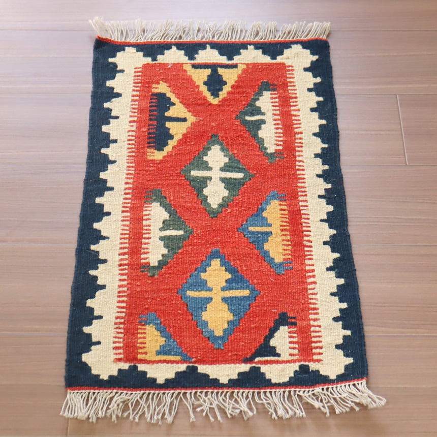 手織りキリム カシュカイ族 66x41cm ミニサイズ
