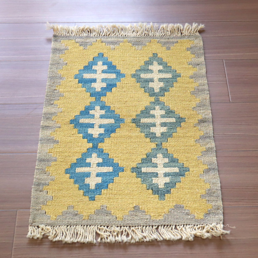 手織りキリム カシュカイ族 58x41cm ミニサイズ