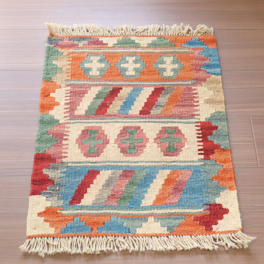 手織りキリム カシュカイ族 60x45cm ミニサイズ