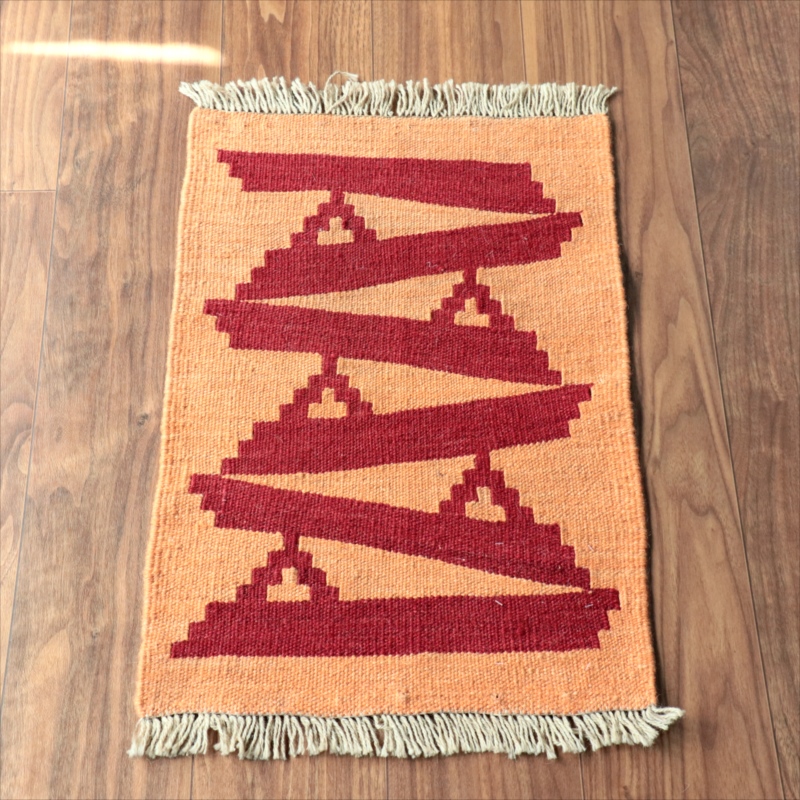 手織りキリム イラン南部シラーズ62×42cm ウール100% 一点もの