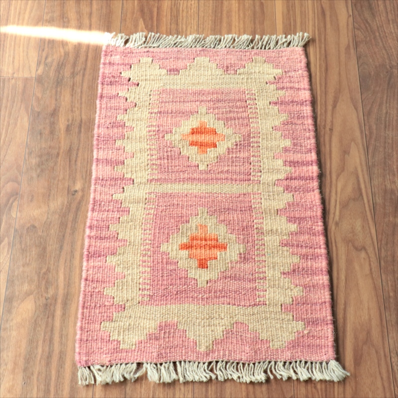 手織りキリム イラン南部シラーズ64×40cm ウール100% 一点もの