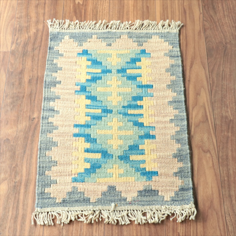 手織りキリム イラン南部シラーズ63×41cm ウール100% 一点もの