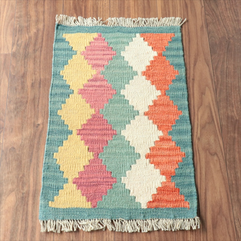 手織りキリム イラン南部シラーズ63×40cm ウール100% 一点もの