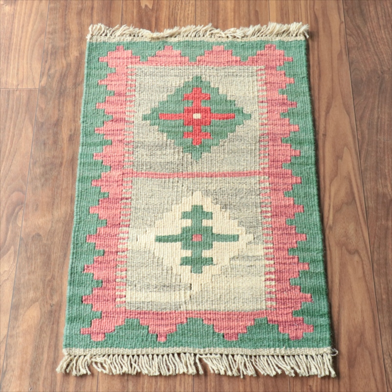 手織りキリム イラン南部シラーズ66×43cm ウール100% 一点もの