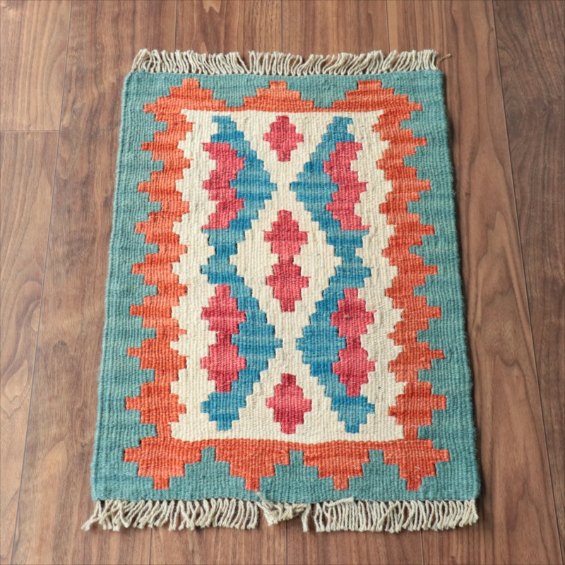 手織りキリム イラン南部シラーズ62×45cm ウール100% 一点もの