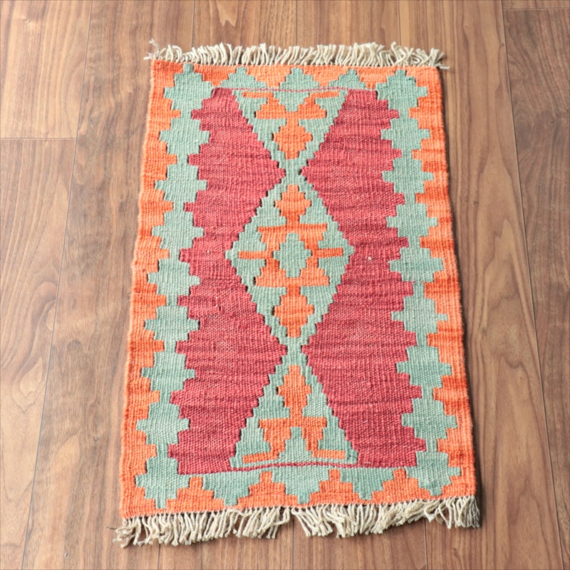 手織りキリム イラン南部シラーズ67×42cm ウール100% 一点もの