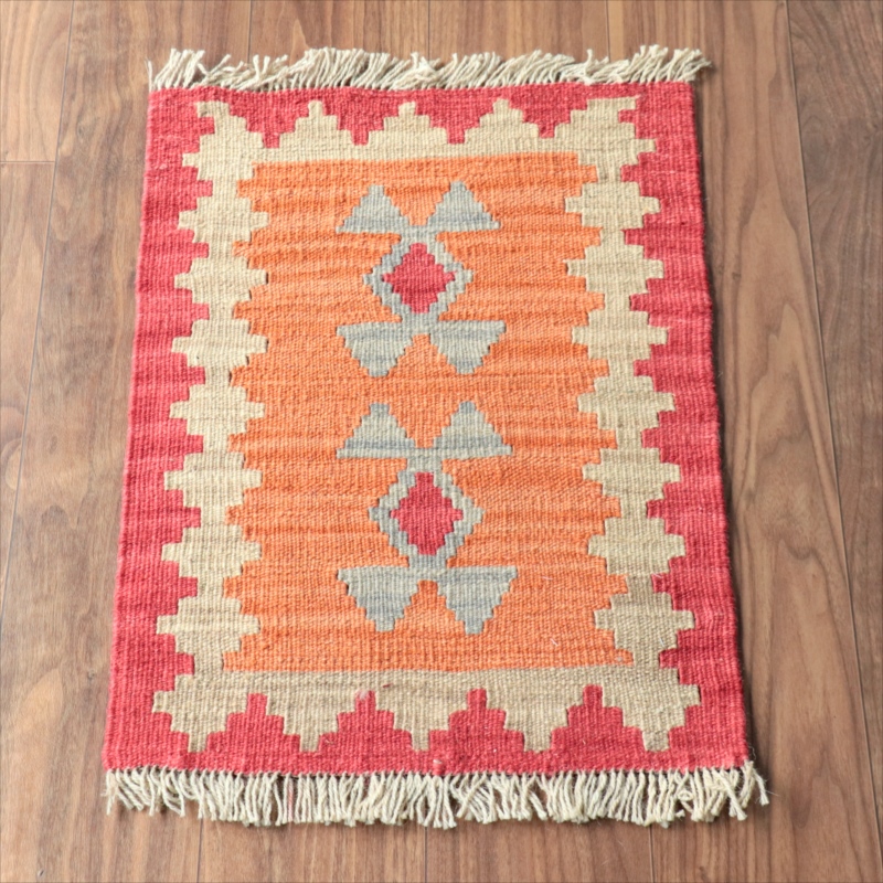 手織りキリム イラン南部シラーズ61×44cm ウール100% 一点もの