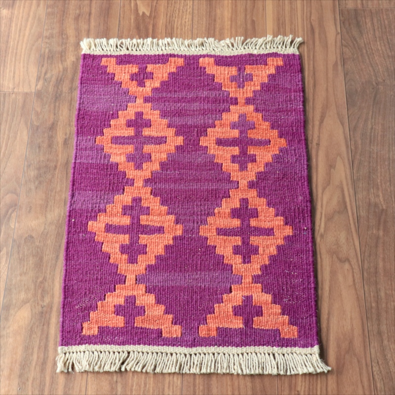 手織りキリム イラン南部シラーズ65×43cm ウール100% 一点もの