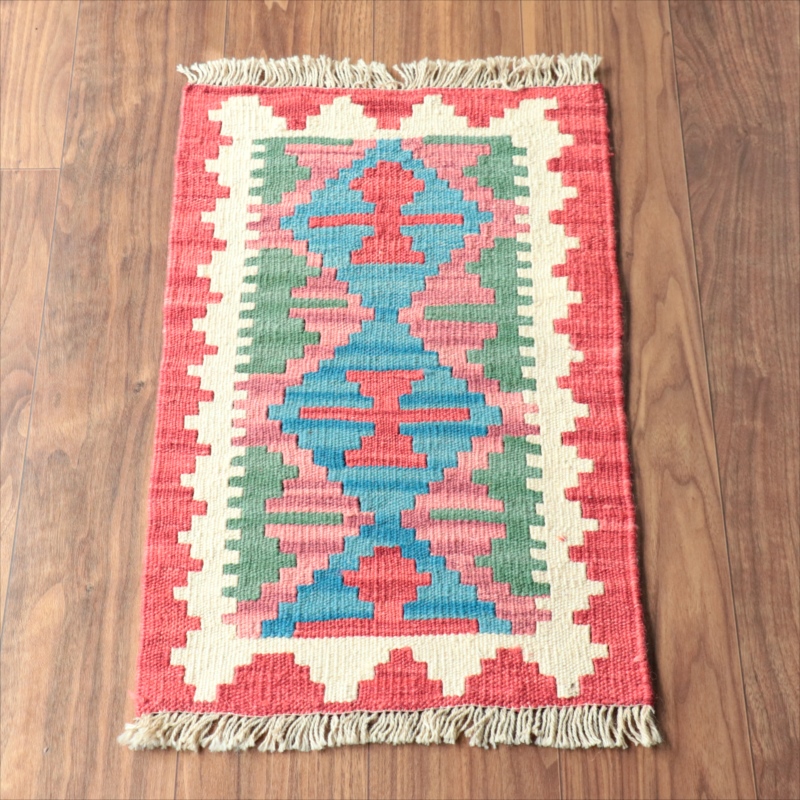 手織りキリム イラン南部シラーズ67×42cm ウール100% 一点もの