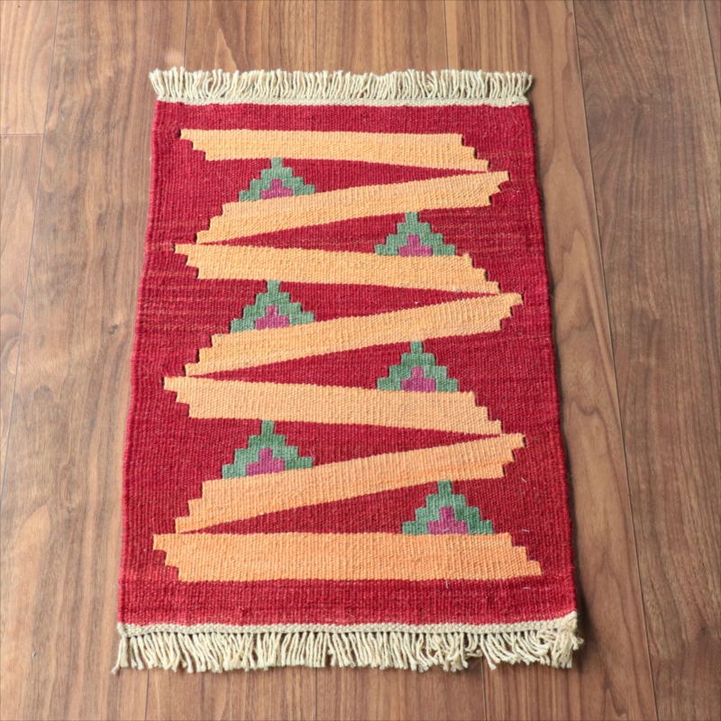 手織りキリム イラン南部シラーズ63×43cm ウール100% 一点もの