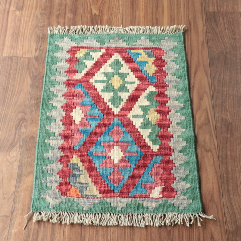 手織りキリム イラン南部シラーズ70×50cm ウール100% 一点もの