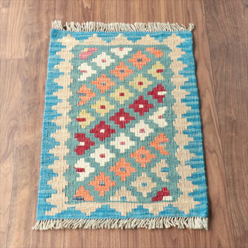 手織りキリム イラン南部シラーズ66×48cm ウール100% 一点もの