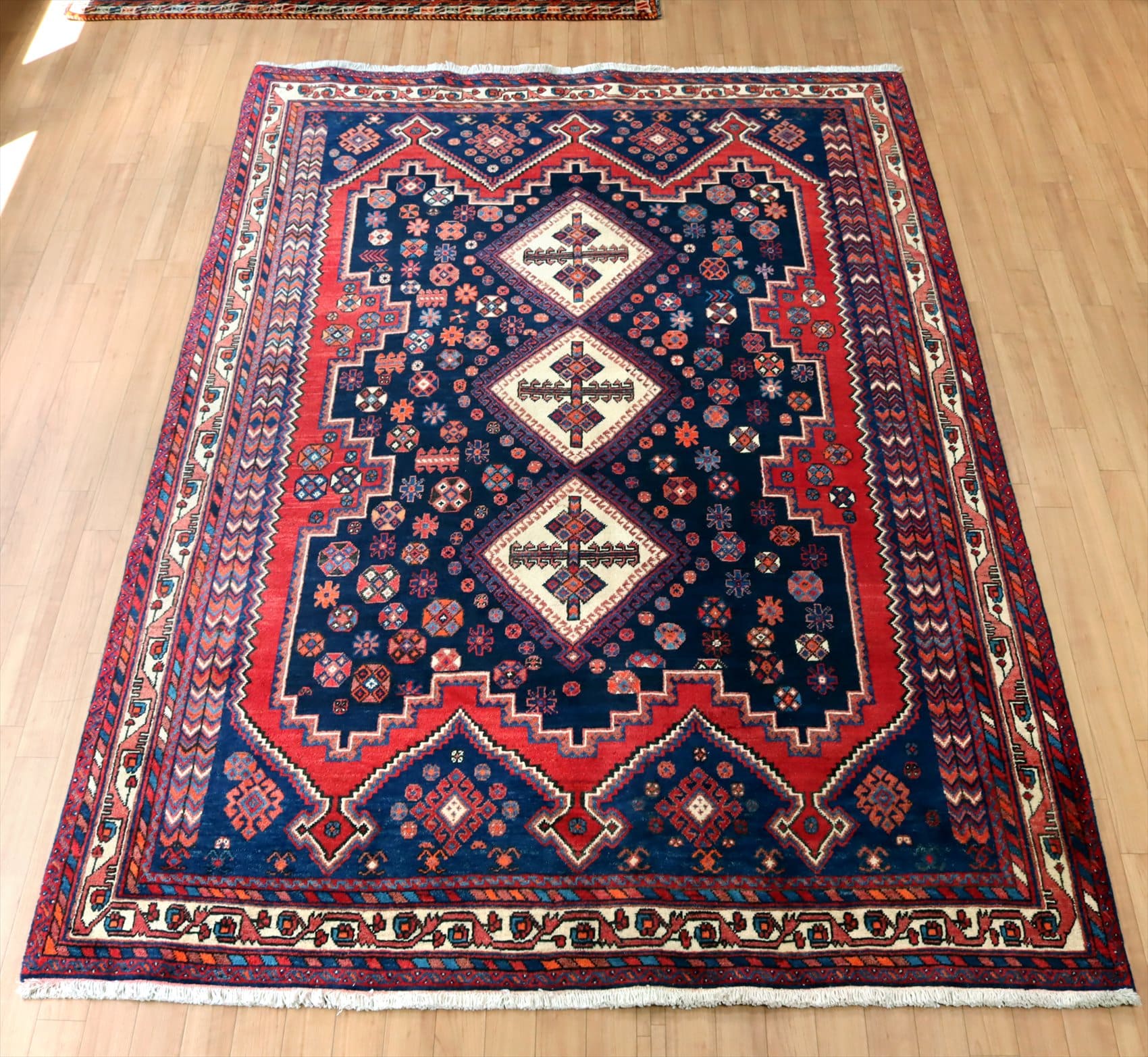 手織り絨毯 アフシャール244×170cm イラン南部シルジャン