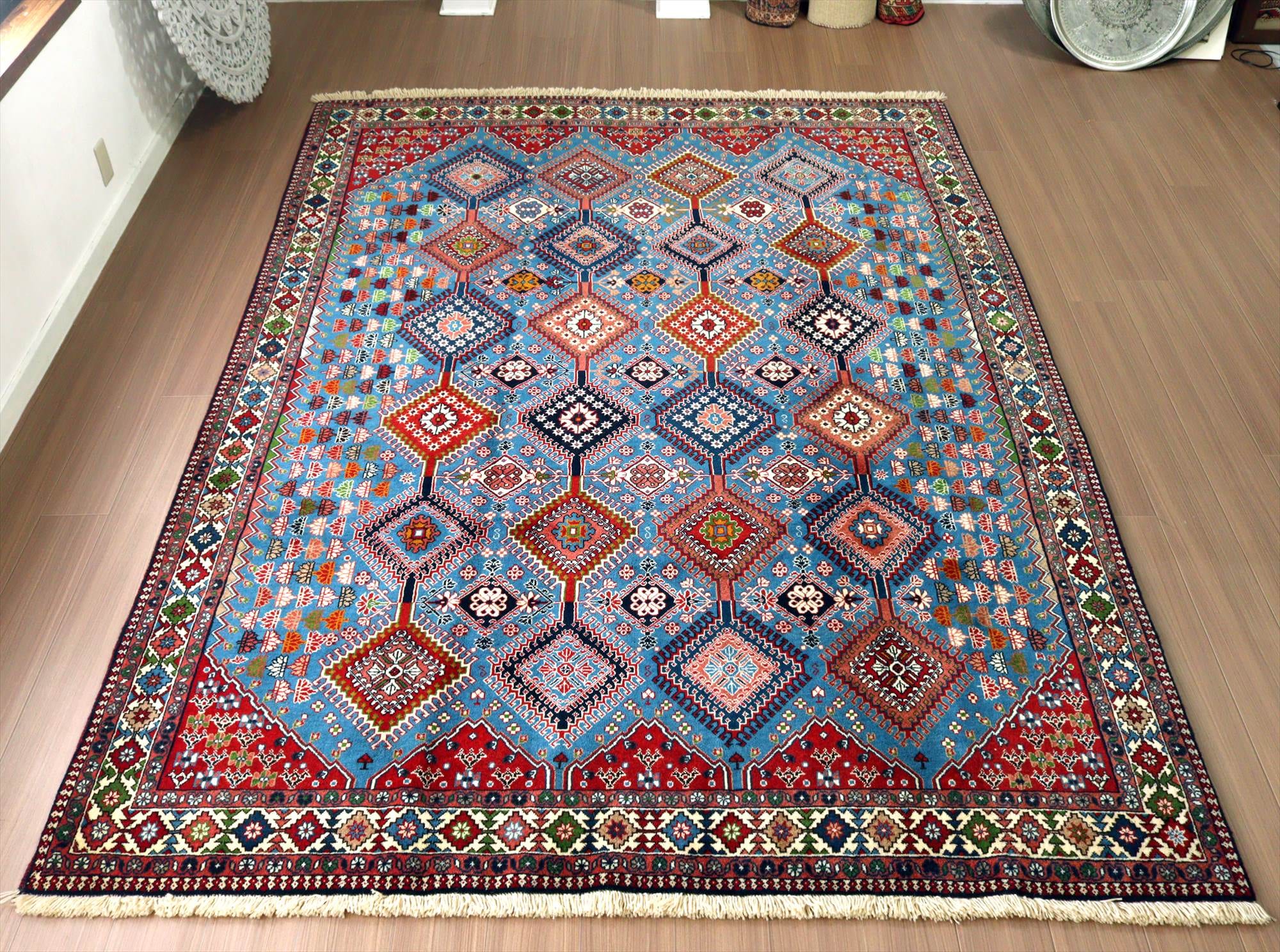 部族絨毯 イラン南部ヤラメ281×204cm 連なるメダリオン