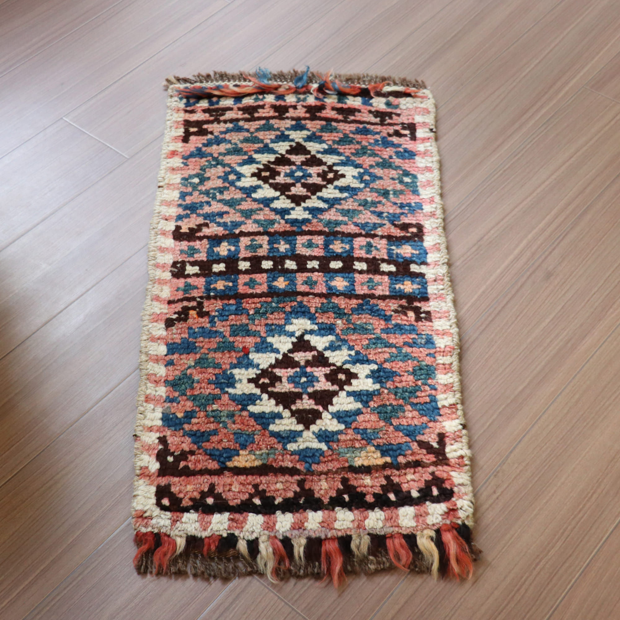 トライバルラグ ヤストゥク トルコ手織り絨毯 81x43cm マラテヤ ヤストゥク ビッグパイル