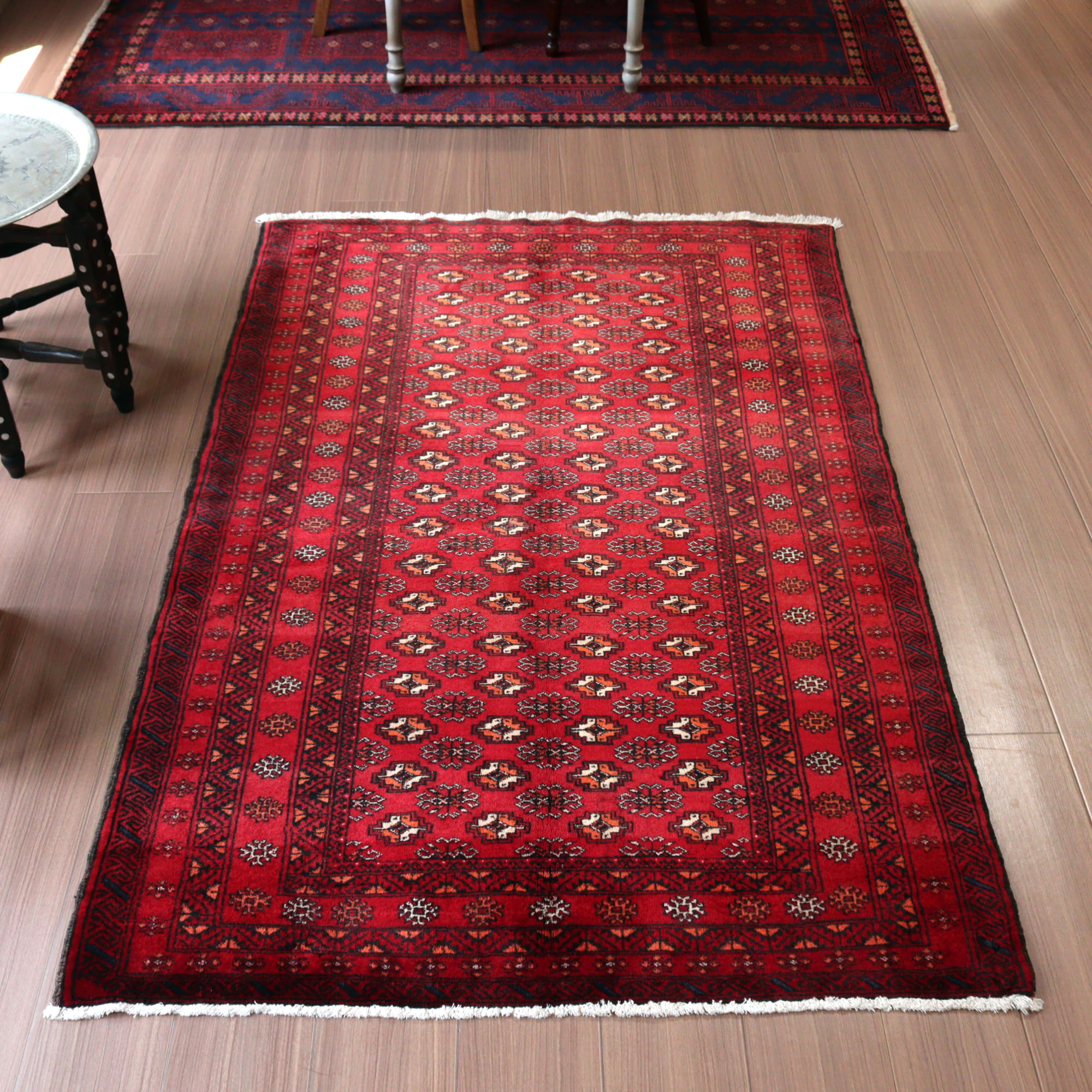 【15%OFF】バルーチ イランの手織り絨毯170×110cm 連なる幾何学模様