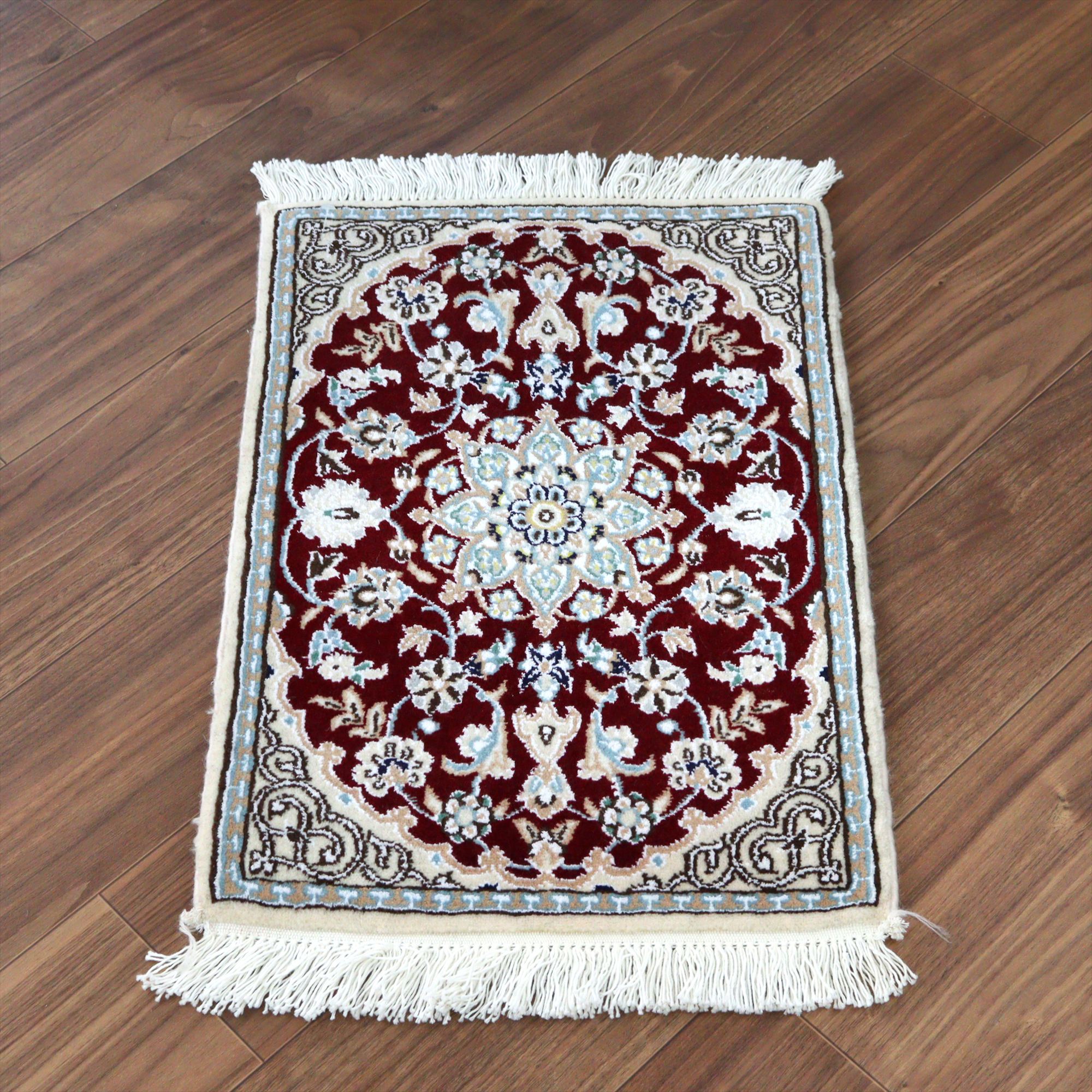 ペルシャ絨毯 ナイン61×41cm Nain 9La ボルドー