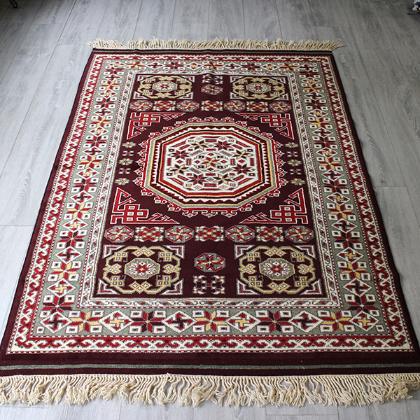 トルコの手織りのじゅうたん・ウール100%の新しいカーペット・ラグ/西アナトリア・アンティーク・リプロダクション /生命の樹とドラゴンのメダリオン/Turkish Handweaven Carpet