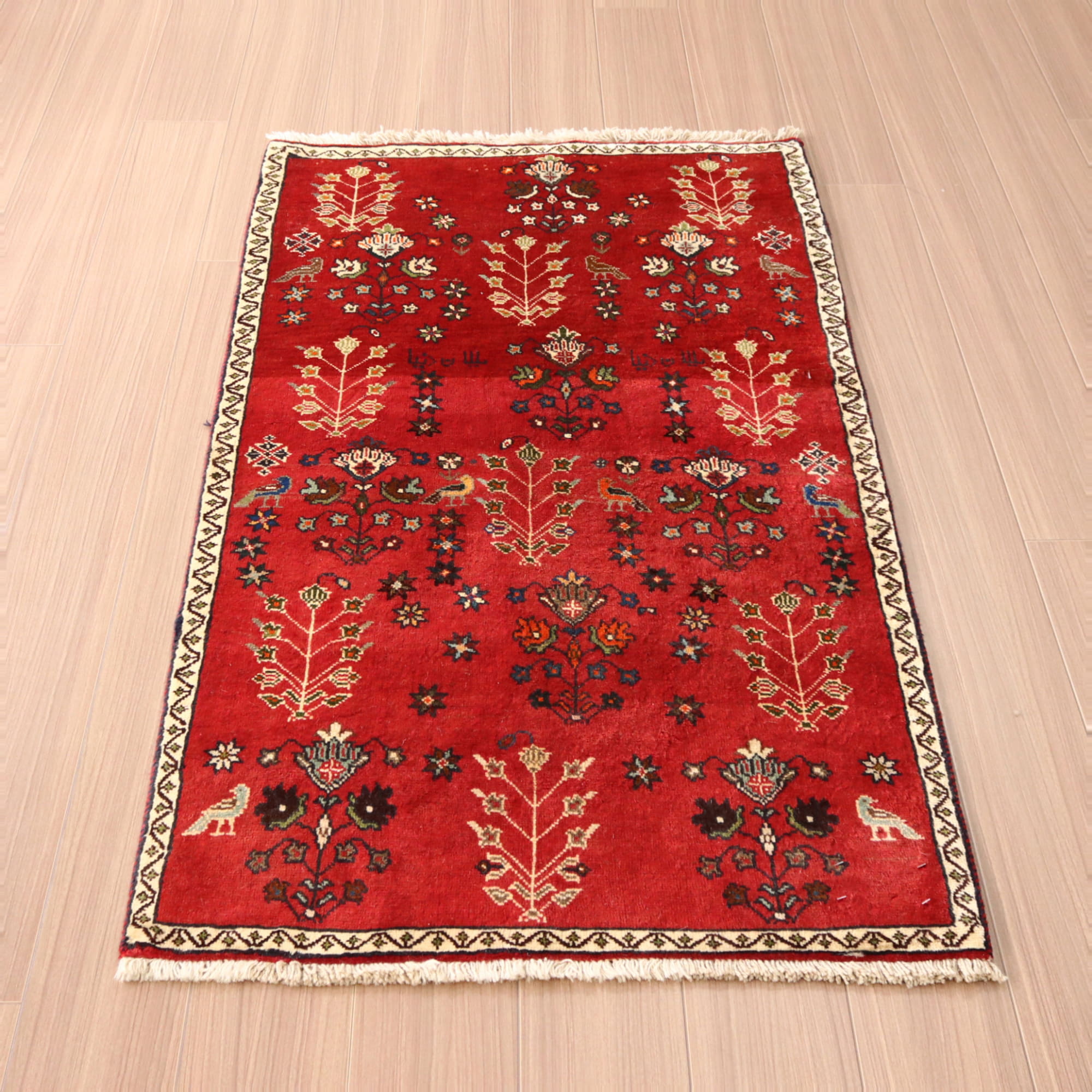 半価特販 プレミアムギャッベ 絨毯／ホシナマイ（ルリバフ） 59×88cm