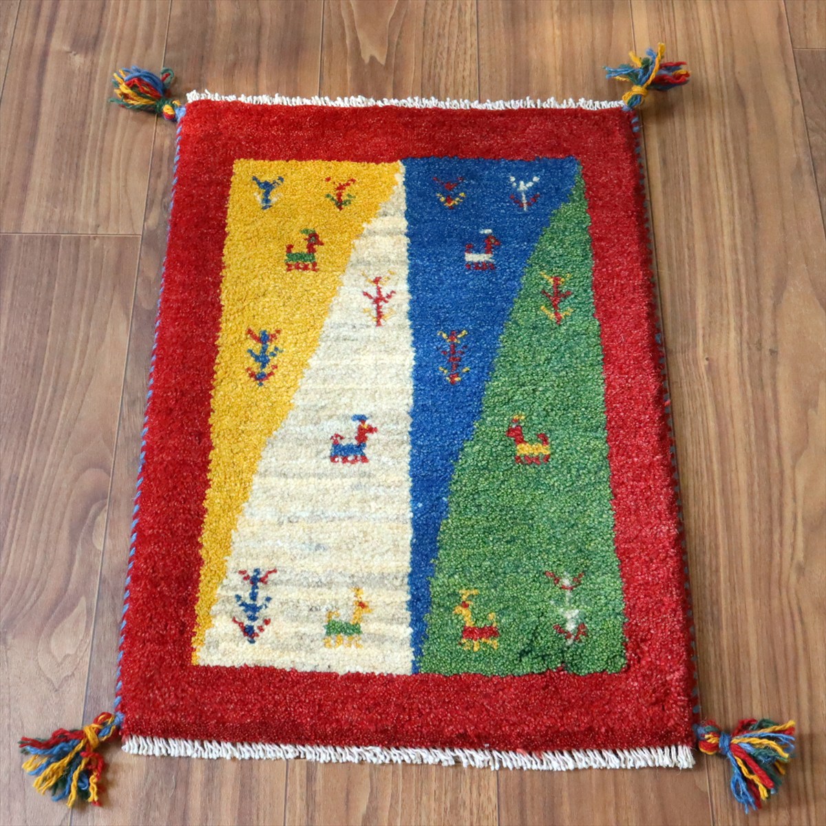 ギャッベ ミニギャベ イラン手織り 60×43cm ザクロス山麓の風景