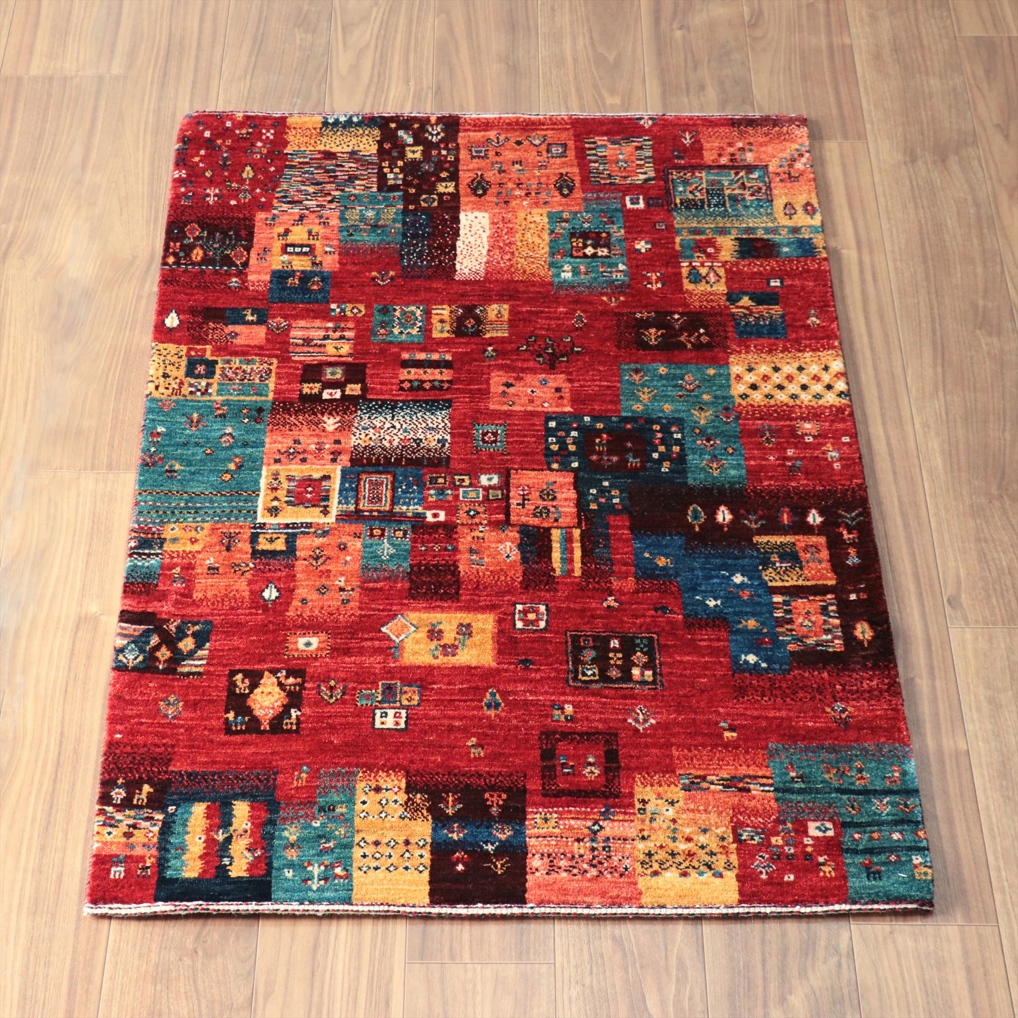 ギャッベ ノウバフト Nowbaft 129x88cm ステンドグラスのようなモザイク