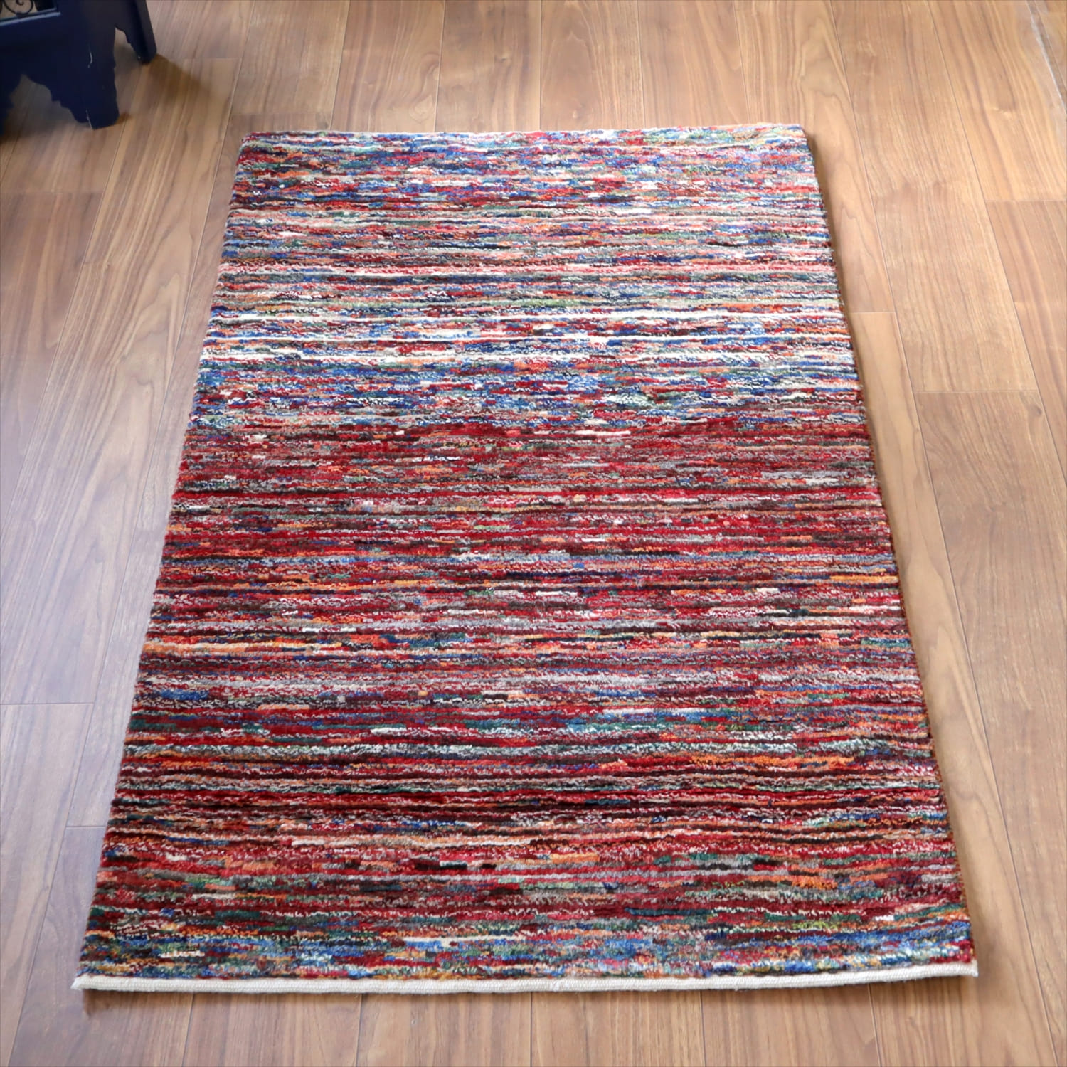 ギャッベ ノマド　 136x81cm ミックスカラー　ストライプ　イラン産手織り　Gabbeh Nomad