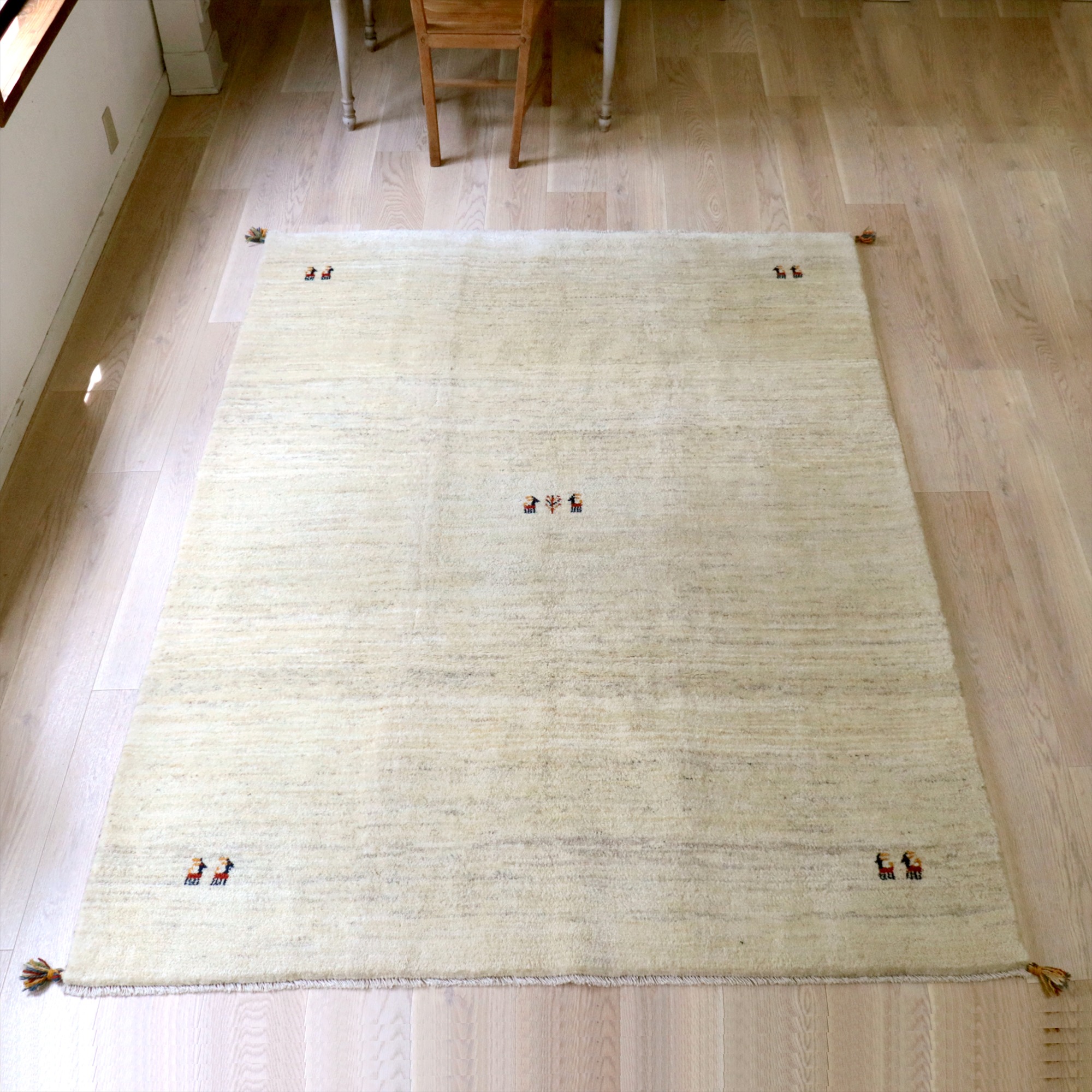 Gabbeh ギャッベ ナチュラルアイボリー 228x173cm 無地　シンプル　グラデーション　イラン産手織り