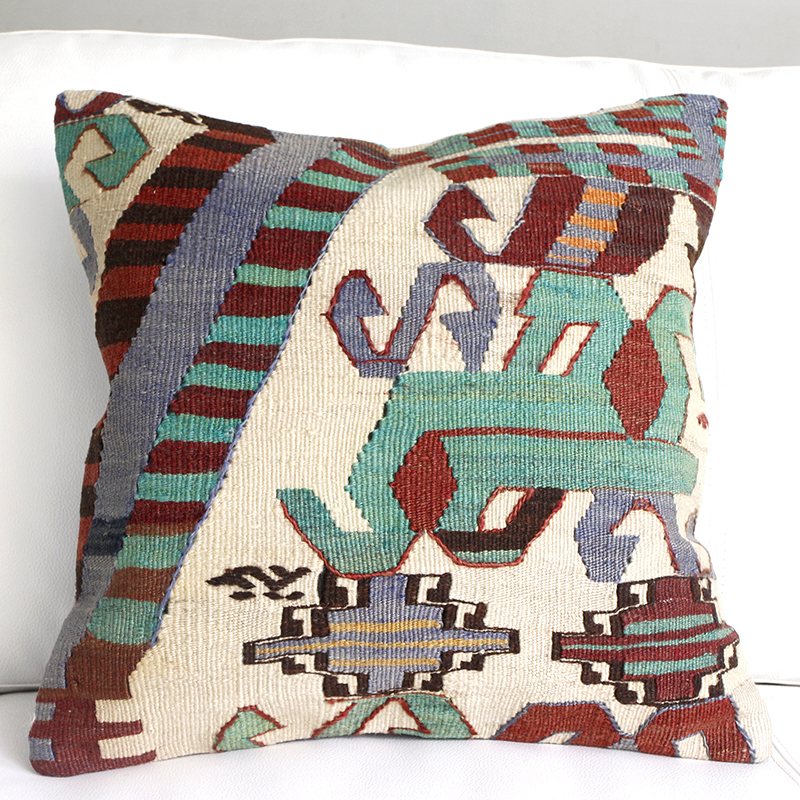 オールドキリムクッションカバー40cm/Old Kilim Cushion 40×40cm アイドゥン・チフカナットキリム