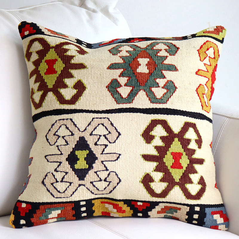 オールドキリムクッションカバー 40cm Old Kilim Cushion シャルキョイ(Sarkoy)