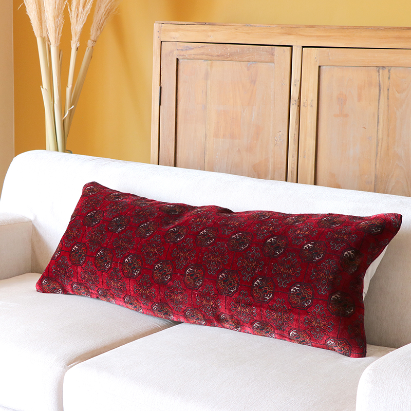 ヴィンテージ・パイル織りラグ クッションカバー 113×41cm ロングピロー Lumbar Pillow ビリジック