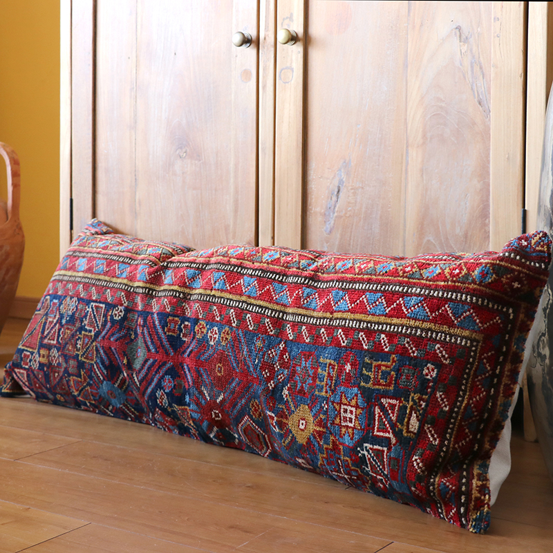 アンティーク ラグ クッションカバー 112×39cm ロングピロー Lumbar Pillow コーカサス