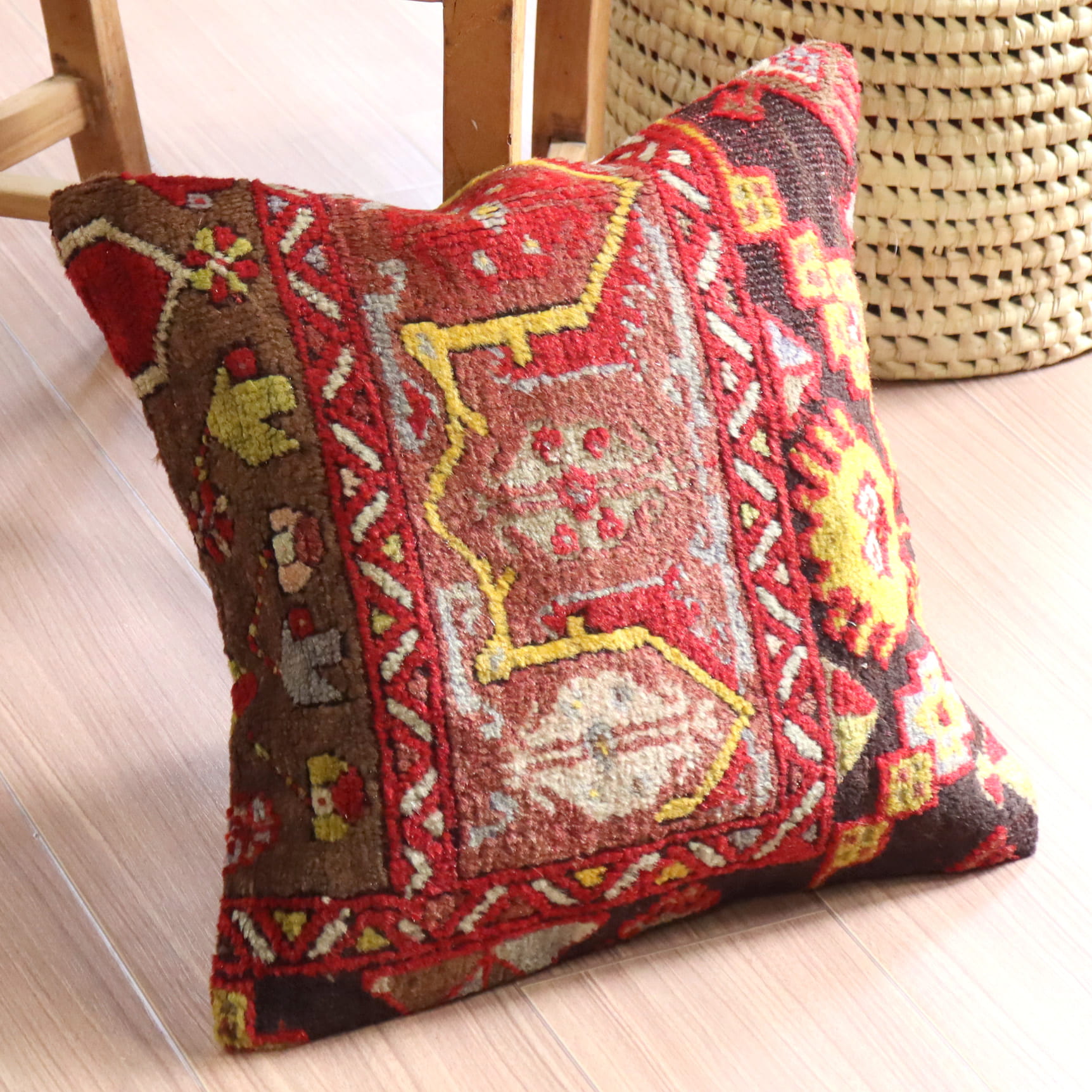 クッションカバー ヴィンテージ パイル織り 41×40cm トルコ絨毯 シワス地方