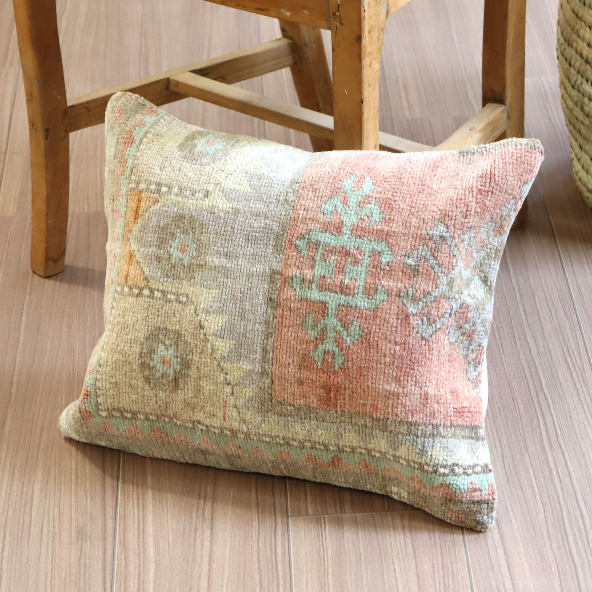 クッションカバー ヴィンテージ パイル織り 43×36cm トルコ絨毯 コンヤ地方