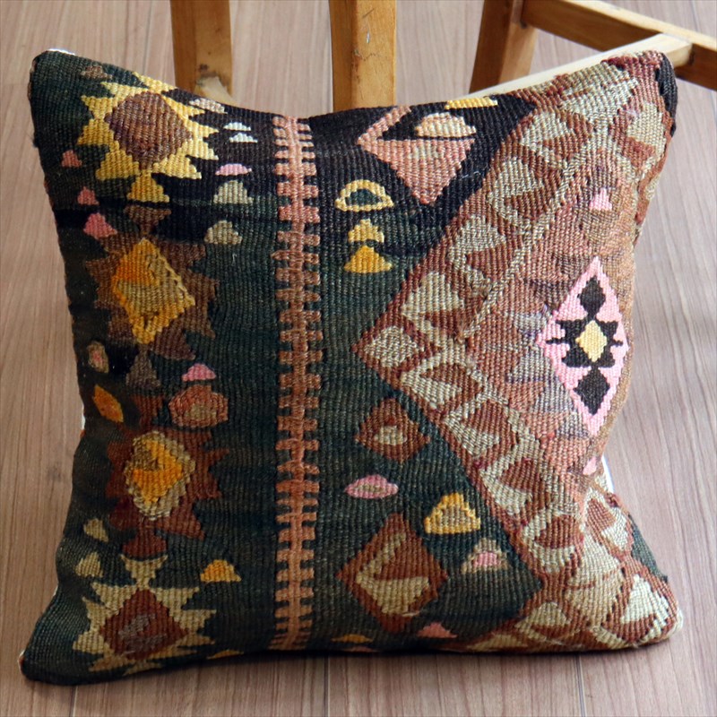 オールドキリム クッションカバー41×40cm カルス・イーブルアイ Old Kilim Cushion