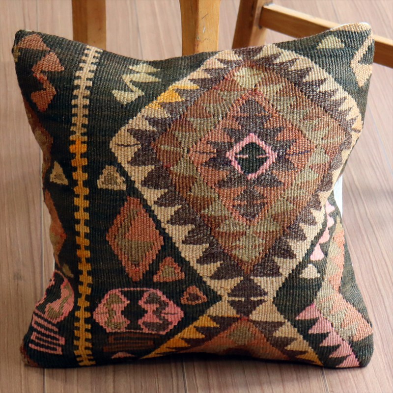 オールドキリム クッションカバー41×40cm カルス・イーブルアイ Old Kilim Cushion