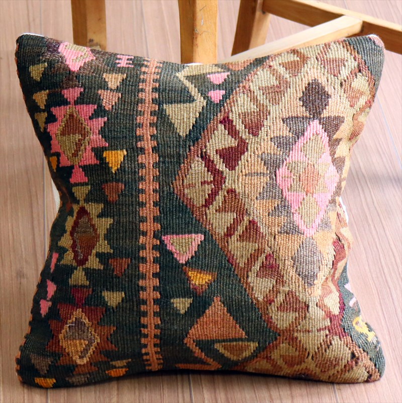 オールドキリム クッションカバー40×40cm カルス・イーブルアイ Old Kilim Cushion