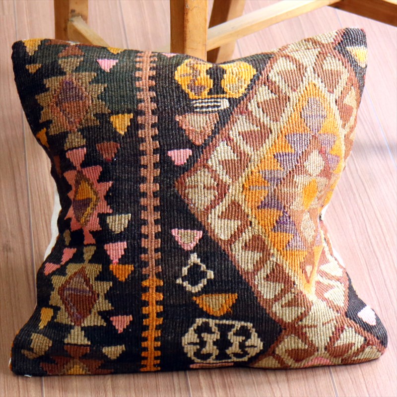オールドキリム クッションカバー40×40cm カルス・イーブルアイ Old Kilim Cushion